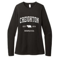 Creighton Nebraska Ne Vintage Athletic Sports Womens CVC Long Sleeve Shirt