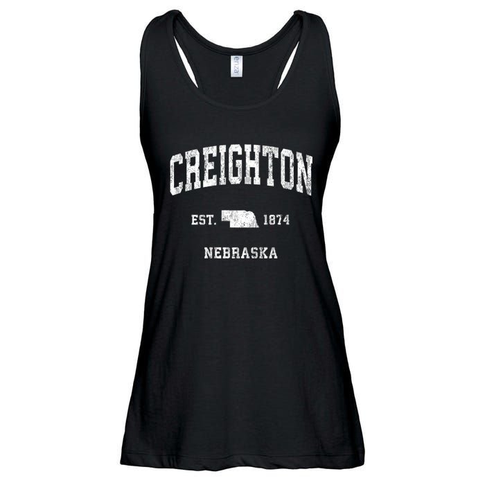 Creighton Nebraska Ne Vintage Athletic Sports Ladies Essential Flowy Tank