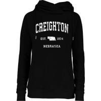 Creighton Nebraska Ne Vintage Athletic Sports Womens Funnel Neck Pullover Hood