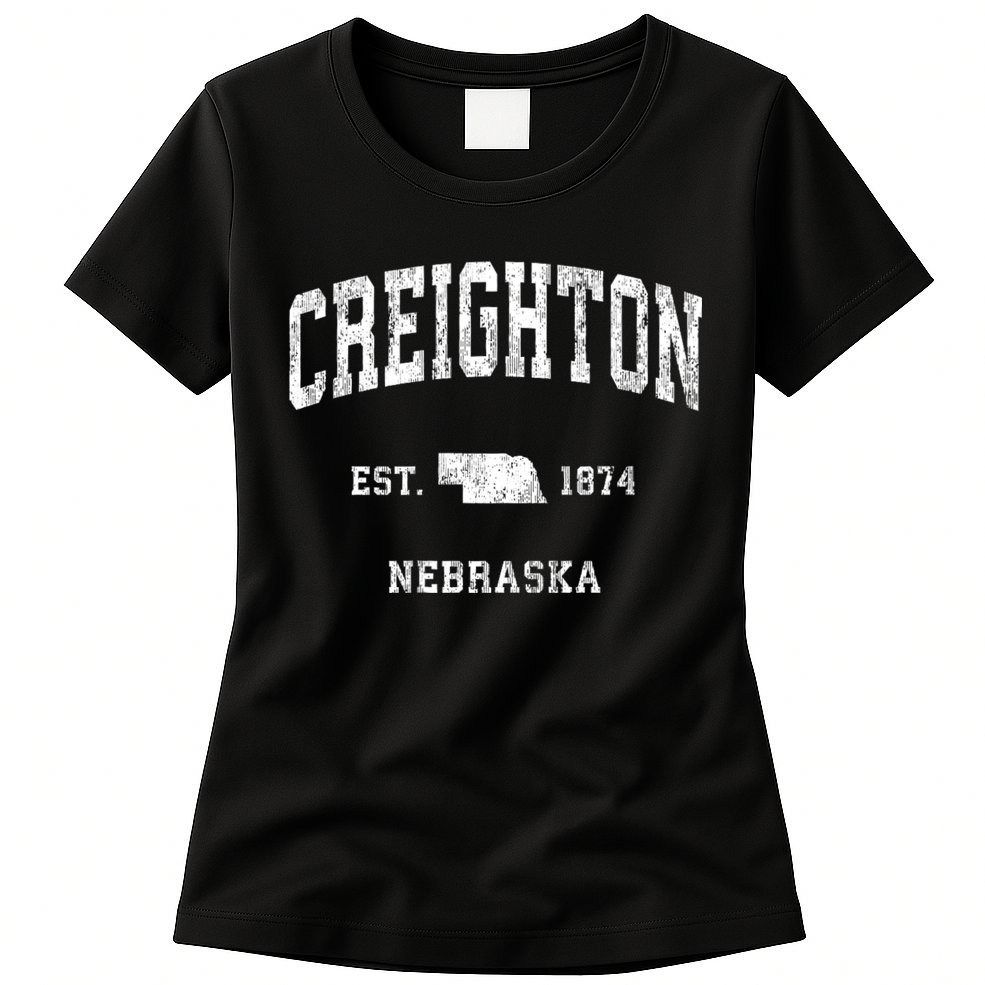 Creighton Nebraska Ne Vintage Athletic Sports Womens T-Shirt