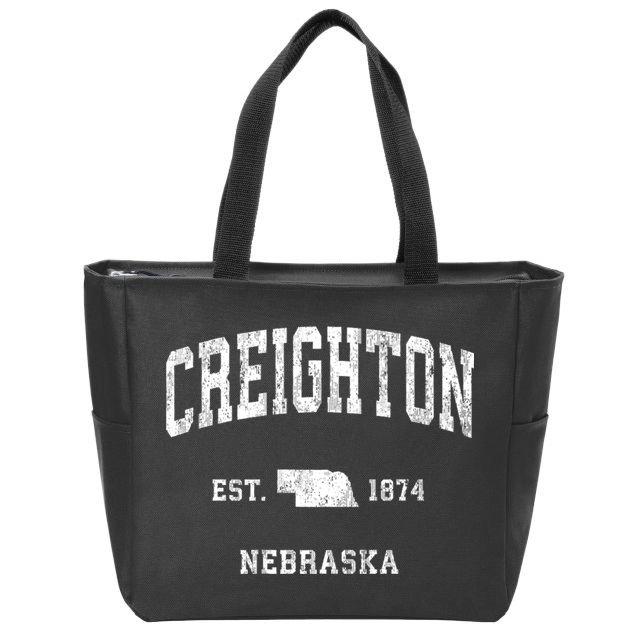 Creighton Nebraska Ne Vintage Athletic Sports Zip Tote Bag