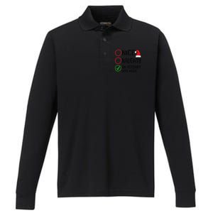 Christmas Nice Naughty An Attempt Was Made Xmas List Santa Performance Long Sleeve Polo