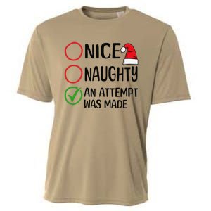 Christmas Nice Naughty An Attempt Was Made Xmas List Santa Cooling Performance Crew T-Shirt