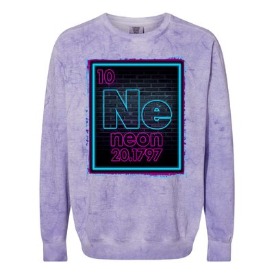 Cool NE Neon Light Periodic Table Element Colorblast Crewneck Sweatshirt