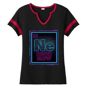 Cool NE Neon Light Periodic Table Element Ladies Halftime Notch Neck Tee