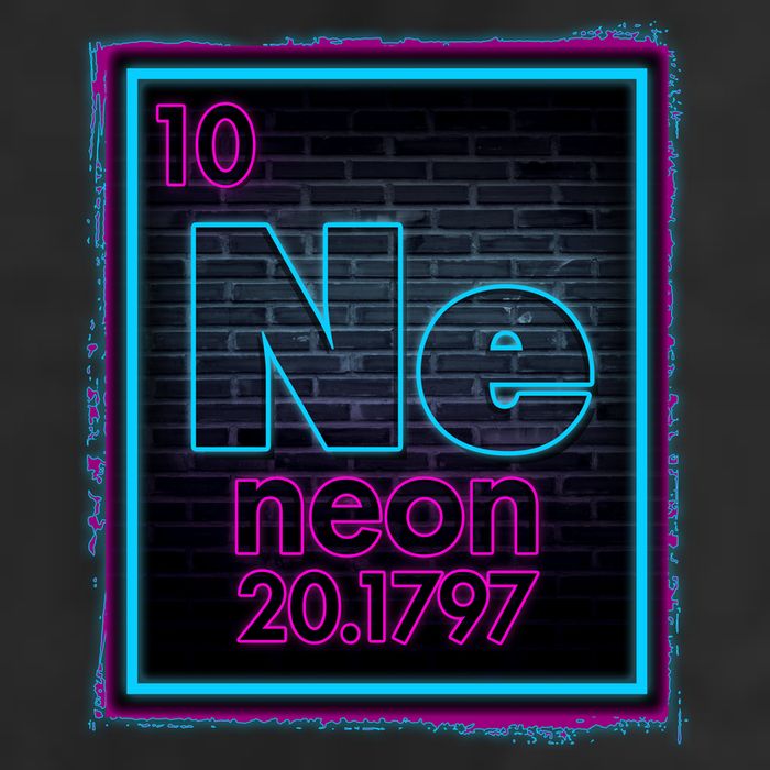 Cool NE Neon Light Periodic Table Element Garment-Dyed Fleece Hoodie