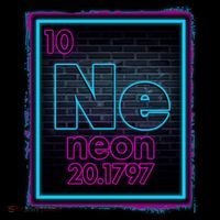 Cool NE Neon Light Periodic Table Element Doggie Tank