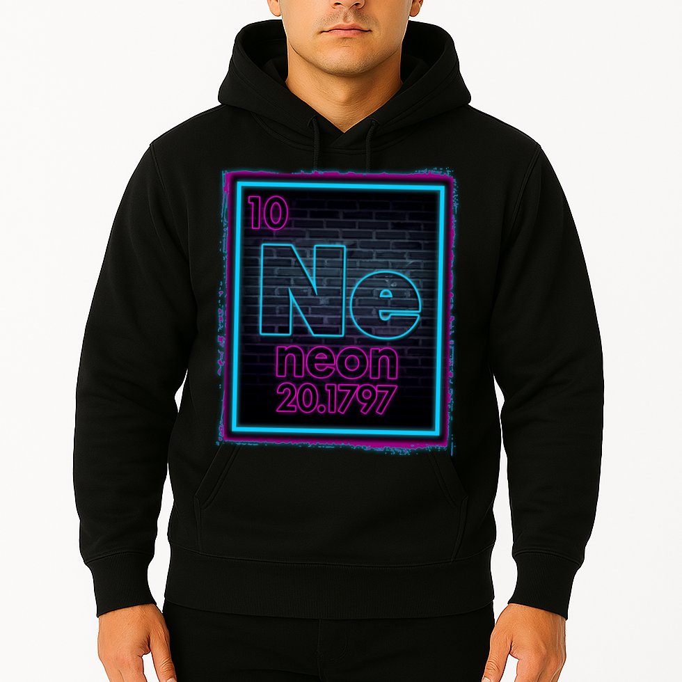 Cool NE Neon Light Periodic Table Element Hoodie