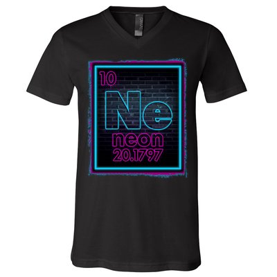 Cool NE Neon Light Periodic Table Element V-Neck T-Shirt