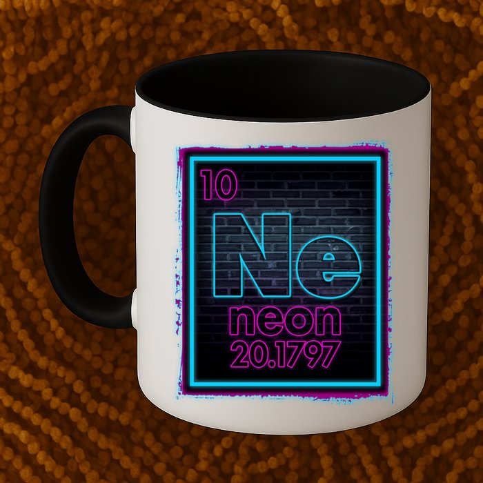 Cool NE Neon Light Periodic Table Element Mug