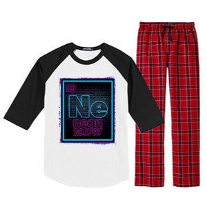 Cool NE Neon Light Periodic Table Element Raglan Sleeve Pajama Set