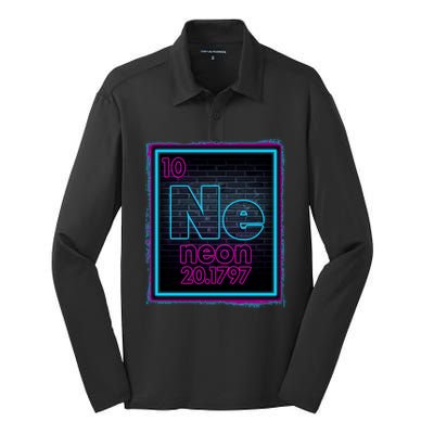 Cool NE Neon Light Periodic Table Element Silk Touch Performance Long Sleeve Polo