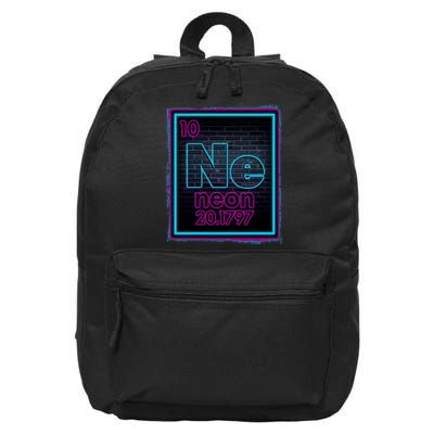 Cool NE Neon Light Periodic Table Element 16 in Basic Backpack