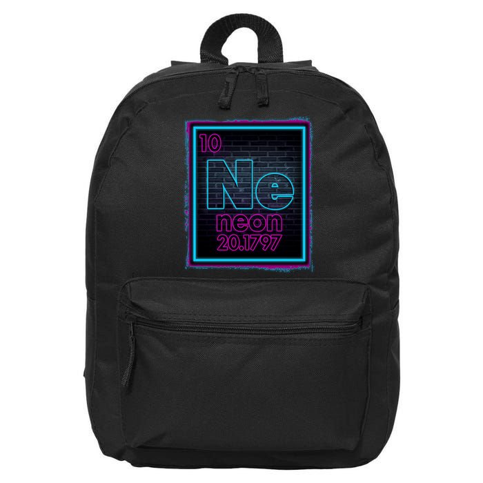 Cool NE Neon Light Periodic Table Element 16 in Basic Backpack