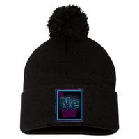Cool NE Neon Light Periodic Table Element Pom Pom 12in Knit Beanie