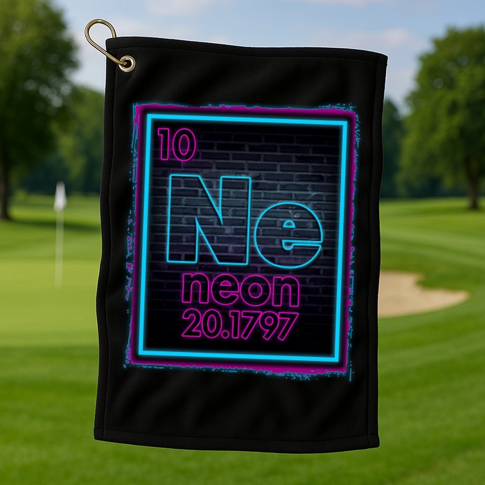 Cool NE Neon Light Periodic Table Element Golf Towel