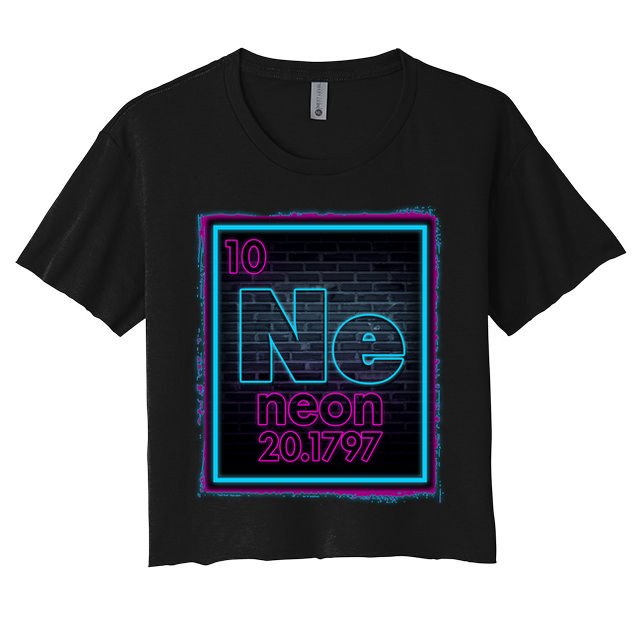 Cool NE Neon Light Periodic Table Element Crop Top