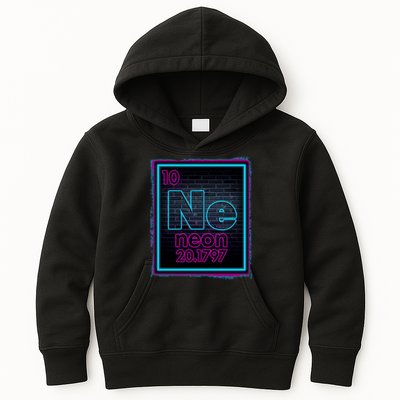 Cool NE Neon Light Periodic Table Element Kids Hoodie