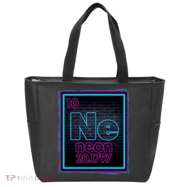 Cool NE Neon Light Periodic Table Element Zip Tote Bag