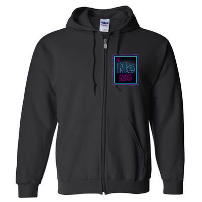 Cool NE Neon Light Periodic Table Element Full Zip Hoodie
