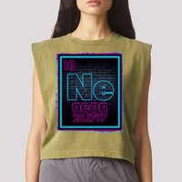 Cool NE Neon Light Periodic Table Element Garment-Dyed Women's Muscle Tee