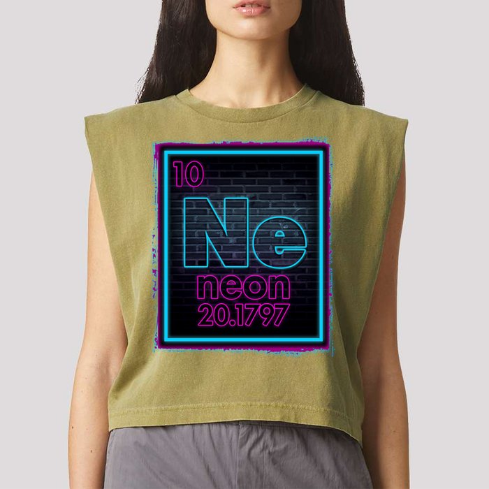 Cool NE Neon Light Periodic Table Element Garment-Dyed Women's Muscle Tee