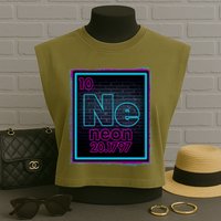 Cool NE Neon Light Periodic Table Element Garment-Dyed Women's Muscle Tee