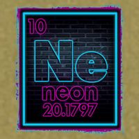 Cool NE Neon Light Periodic Table Element Garment-Dyed Women's Muscle Tee