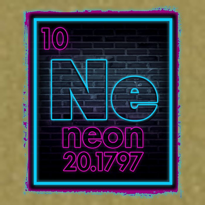 Cool NE Neon Light Periodic Table Element Garment-Dyed Women's Muscle Tee