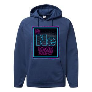 Cool NE Neon Light Periodic Table Element Performance Fleece Hoodie