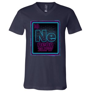 Cool NE Neon Light Periodic Table Element V-Neck T-Shirt