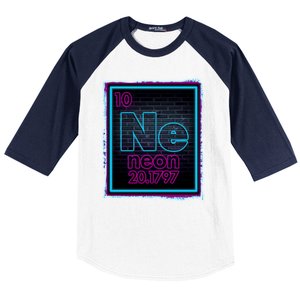 Cool NE Neon Light Periodic Table Element Baseball Sleeve Shirt