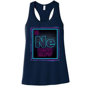 Cool NE Neon Light Periodic Table Element Women's Racerback Tank