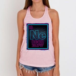 Cool NE Neon Light Periodic Table Element Women's Knotted Racerback Tank