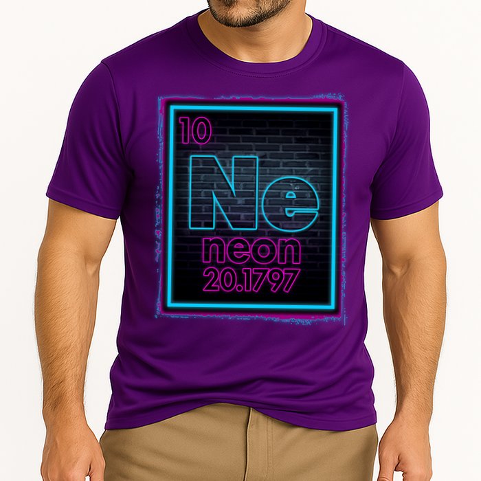Cool NE Neon Light Periodic Table Element Performance Shirt