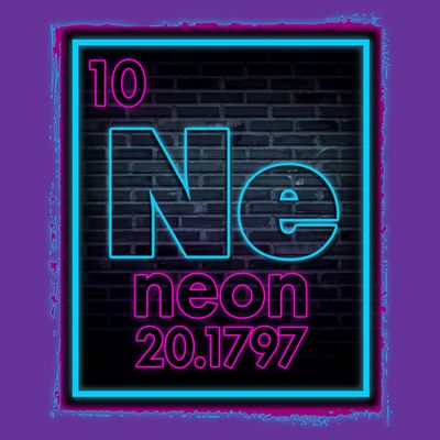 Cool NE Neon Light Periodic Table Element T-Shirt