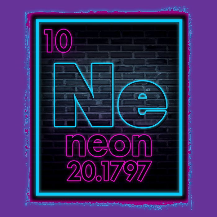 Cool NE Neon Light Periodic Table Element Button