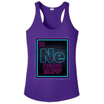 Cool NE Neon Light Periodic Table Element Ladies PosiCharge Competitor Racerback Tank