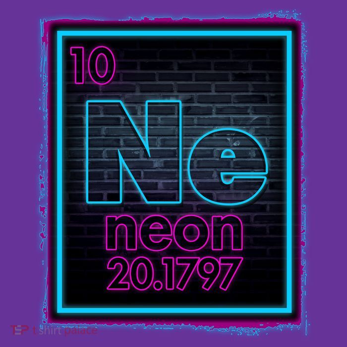 Cool NE Neon Light Periodic Table Element Poster