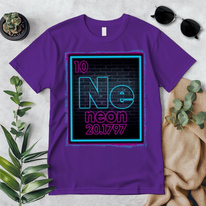 Cool NE Neon Light Periodic Table Element Premium T-Shirt