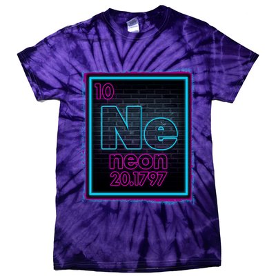 Cool NE Neon Light Periodic Table Element Tie-Dye T-Shirt