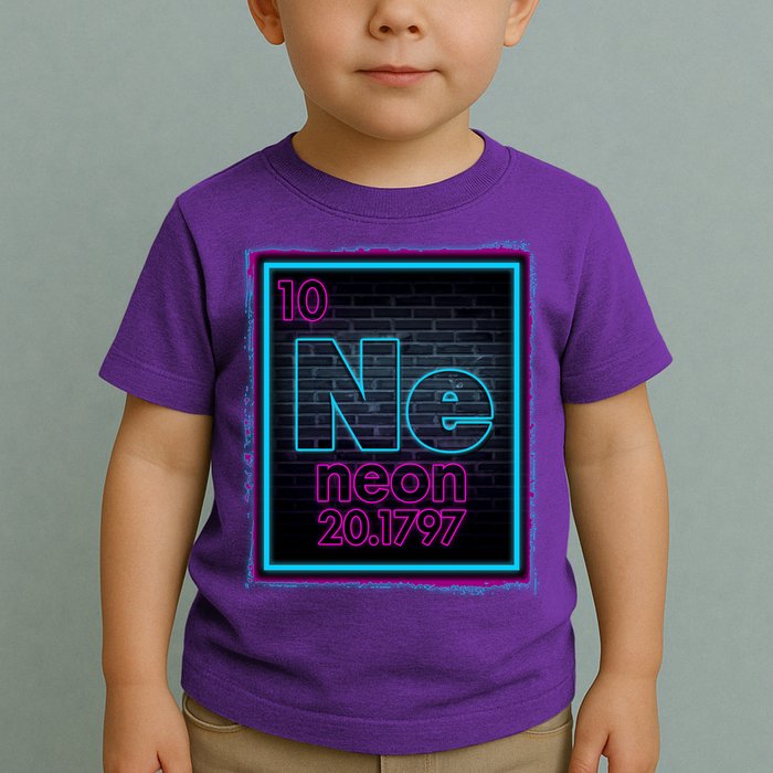 Cool NE Neon Light Periodic Table Element Toddler T-Shirt