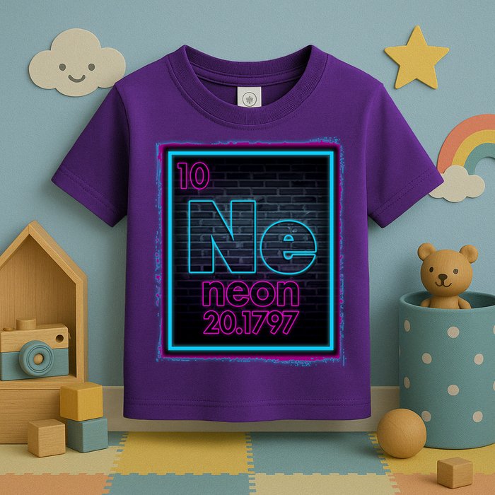Cool NE Neon Light Periodic Table Element Toddler T-Shirt