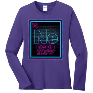 Cool NE Neon Light Periodic Table Element Ladies Long Sleeve Shirt