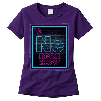 Cool NE Neon Light Periodic Table Element Womens T-Shirt