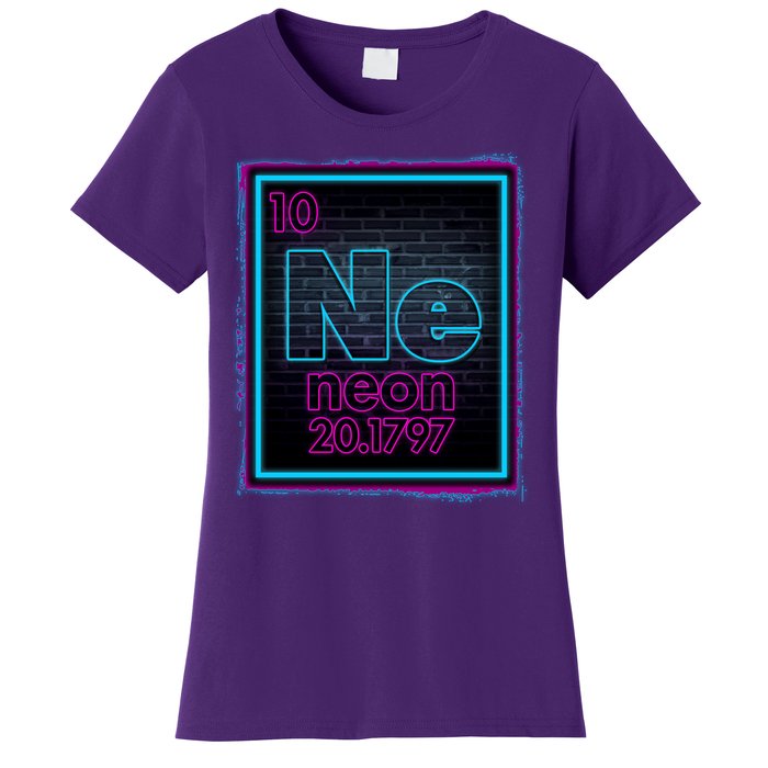 Cool NE Neon Light Periodic Table Element Women's T-Shirt