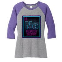 Cool NE Neon Light Periodic Table Element Women's Tri-Blend 3/4-Sleeve Raglan Shirt