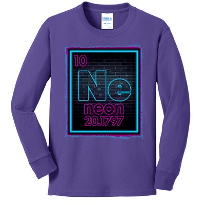 Cool NE Neon Light Periodic Table Element Kids Long Sleeve Shirt