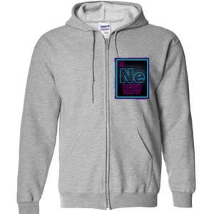 Cool NE Neon Light Periodic Table Element Full Zip Hoodie