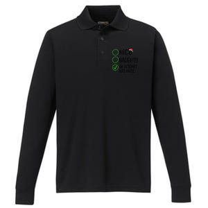 Christmas Nice Naughty An Attempt Was Made Xmas List Santa Performance Long Sleeve Polo